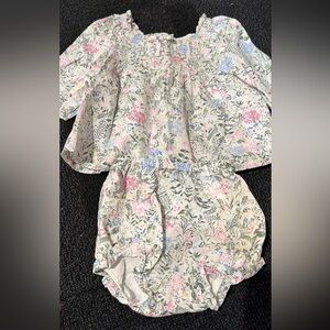 Janie and Jack Floral Kids Matching Set - Pink, Blue, Green